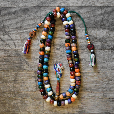 Vipartesanias - Mala tibetano envejecido multicolor 108 - Envío 24h