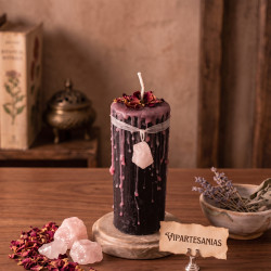 IGNIS - Velón Ritual Mineral Cuarzo Rosa - Vipartesanias