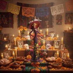 Venta al por mayor de catrina morada IGNIS Vipartesanias, distribuidores de decoracion, artesanias y productos esotericos.
