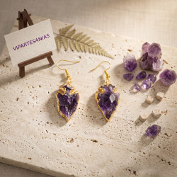 Venta al por mayor de pendientes diseño amatista SOULMINERAL Vipartesanias