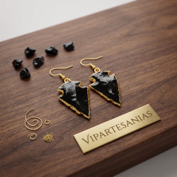 Venta al por mayor de pendientes diseño obsidiana SOULMINERAL Vipartesanias