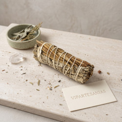 Venta al por mayor de atadito salvia blanca naranja palo santo y lavanda BUEN ROLLITO Vipartesanias