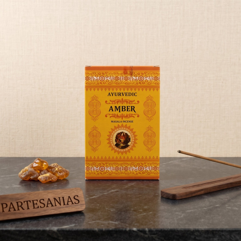 "Incienso Ámbar Masala Ayurvedic 12 cajitas"