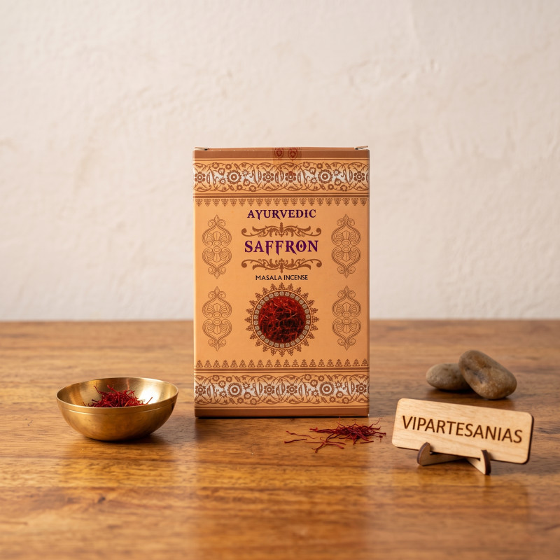 "Incienso Azafrán Masala Ayurvedic 12 cajitas"