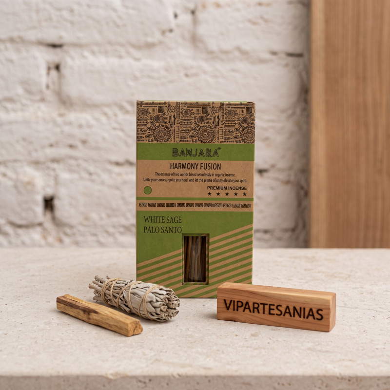 "Incienso Fusion Salvia Blanca Palo Santo Banjara"