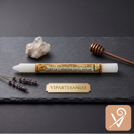 "Vela Esoterica Ritualizada Pureza Blanca VA"