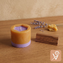 "Vela de Miel de Lavanda Artesanal VA"