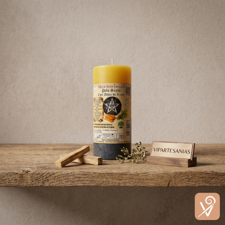 Velón de palo santo y ruda Vipartesanias