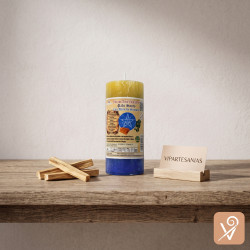 Velón de palo santo y sándalo Vipartesanias