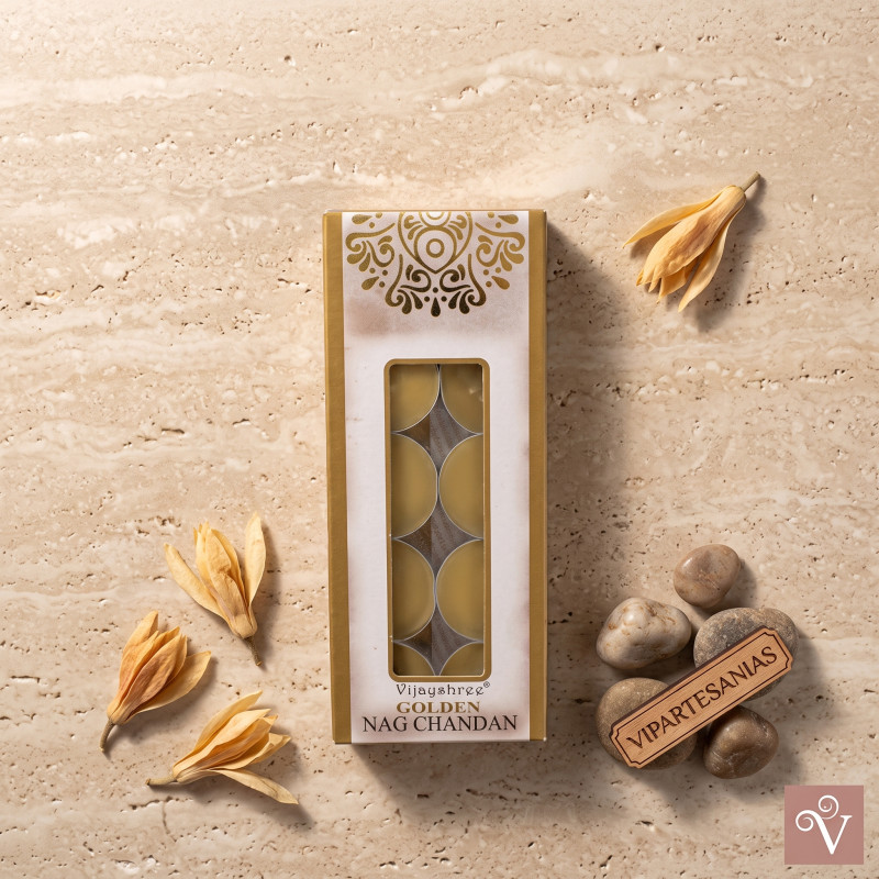 Pack 10 velas de te serie Nag Chandan Golden.