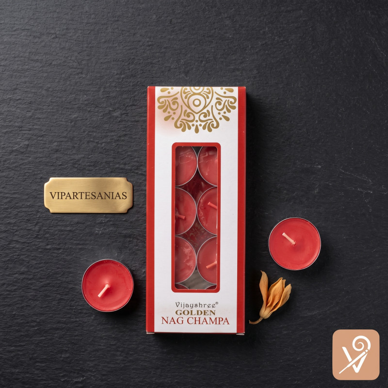 Pack 10 velas de te serie Nag Champa Golden.