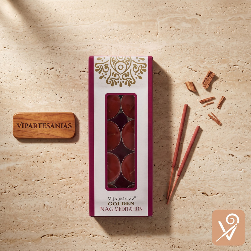 Pack 10 velas de te serie Nag meditacion Golden.